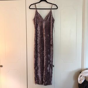 Crushed velvet midi dress